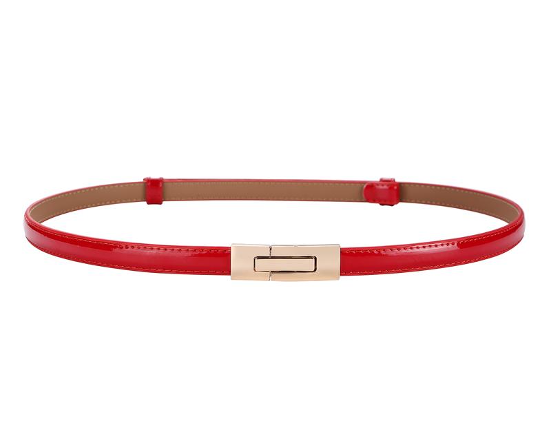 Dames Skinny Lederen Riem voor Jurk Verstelbare Elastische Dunne Taille Cincher met Legering Gesp voor Dames Bruidsjurk Decoratie 95cm rood