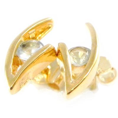 [F6843] - Aquamarine 'Eternelles' Gold Plated Earrings