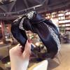 Knotted Satin Headband with Embedded Crystal Rhinestones for Women and Girls Fashion Hair Accessory Adjustable Fit