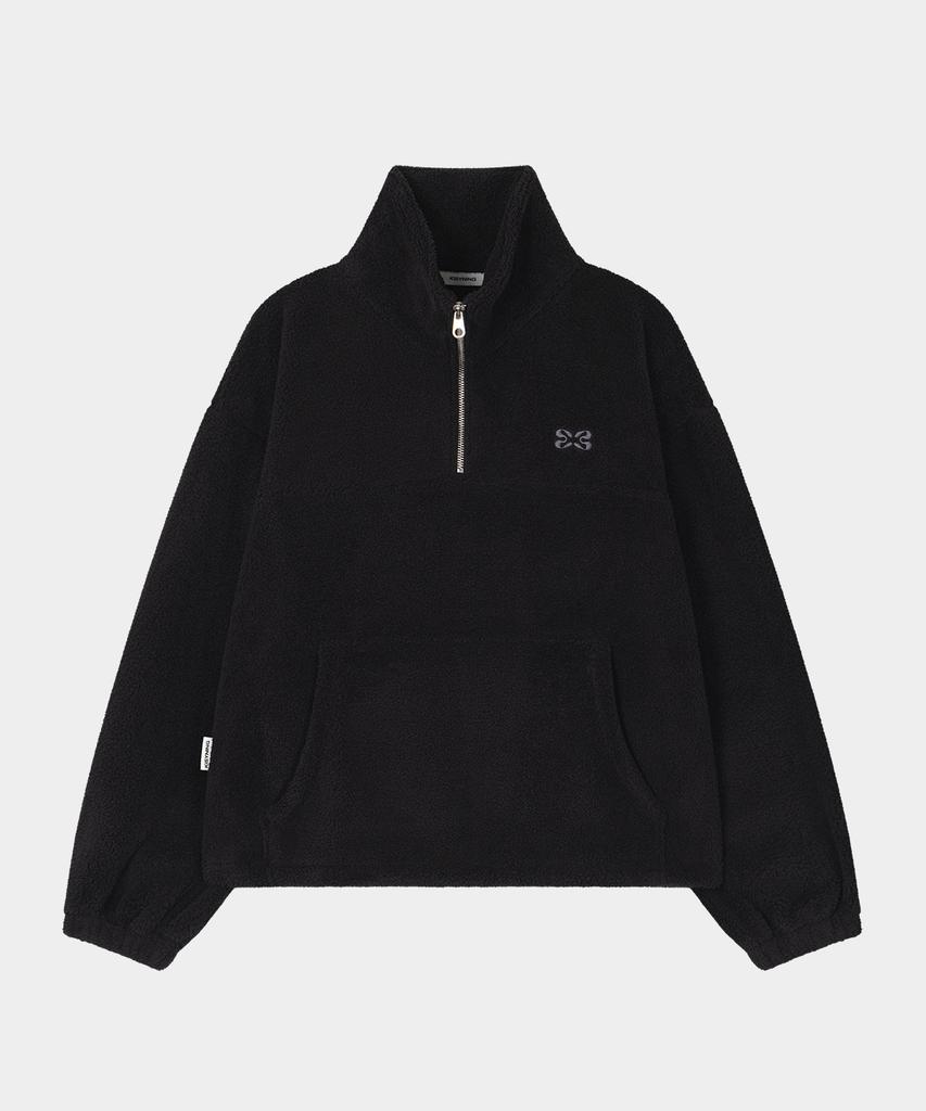 KISYNING Soft Fluffy Half Zip-Up (Black)
