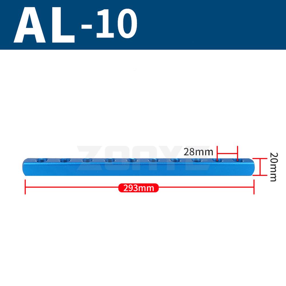 20x20mm WxH With SML Fittings 1/4" BSP Female 2 Rows X 2 3 4 5 6 8 Ways Solid Aluminum Pneumatic Air Manifold Block Splitter