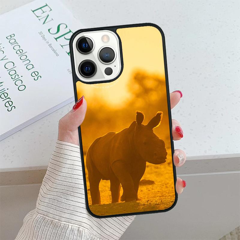 Animal Rhino Phone Case cover For iPhone 17 Air 15 16 16e 14 13 Pro Max Coque 12 11 Pro Max For Apple PLUS fundas