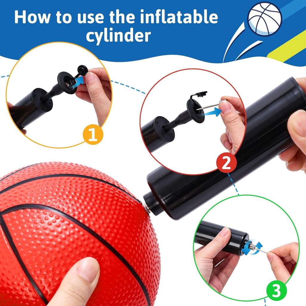 Shindel Mini Basketball, 6PCS 6.3 inches Basketballs with Pump for Birthday Gifts for Toddlers Kids, Playground Balls for Pool, Indoors, Outdoors
