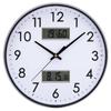 Used NewWall-mounted clock, radio-controlled clock, temperature, humidity, date, day of the week display, silent, continuous second hand, large
