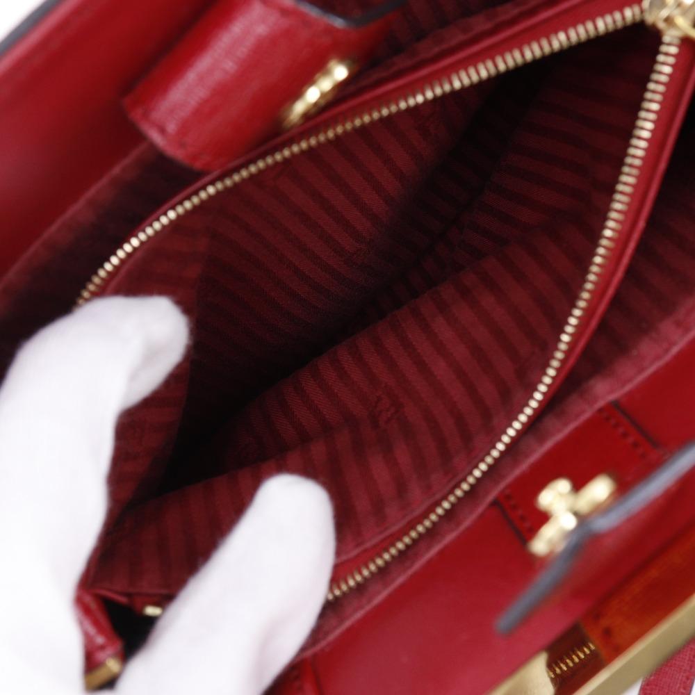 FENDI Petite to Jules Handbag 8BH253 2WAYShoulder Red leather Women Used