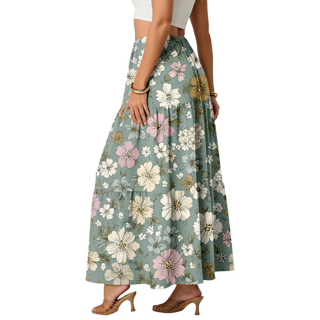 Gonna Casual da Donna a Vita Alta con Coulisse a Linea ad A Gonna Colorata con Tasche