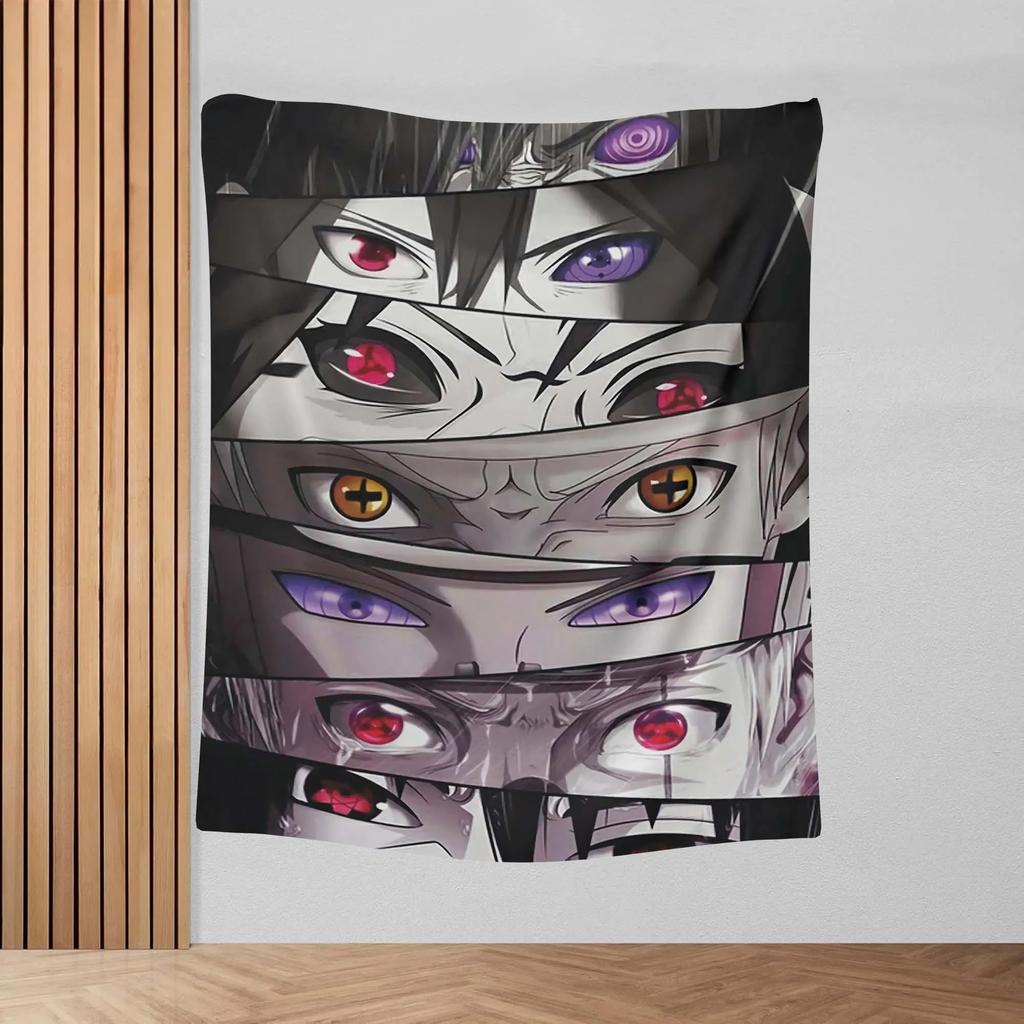 Anime Tapestry Ninja Wall Hanging Cool Wall Art Anime Eyes Decor Japanese Anime Art Gift for Anime Fans Aesthetic Decor