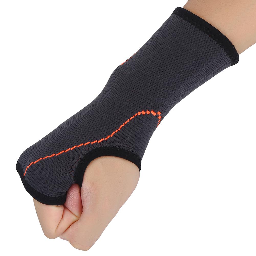 1pc Black Unisex Sports Nylon Wrist Support Sleeve Protector Guard Protective Wristband