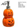 Novelty Bathroom Gift Halloween Pumpkin Soap Dispenser, Refillable Lotion Liquid Hand Bottle, Durable Plastic Dispenser Vinyl Press Type Dispensing