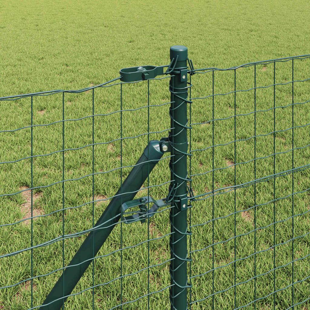 Fence Post Set 12 pcs Green 100 cm Powder Coated Steel