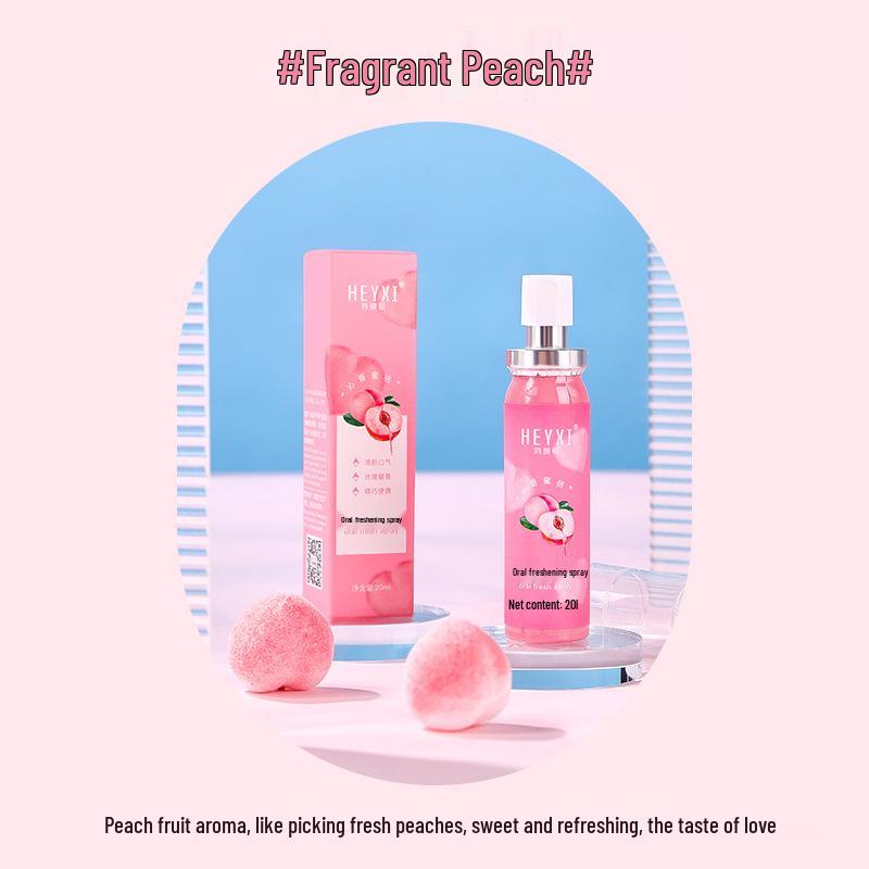 

HEYXI Han Yuanxi Персиковая мята Спрей для полости рта, 20 мл Освежитель дыхания и антибактериальное средство. персиковый