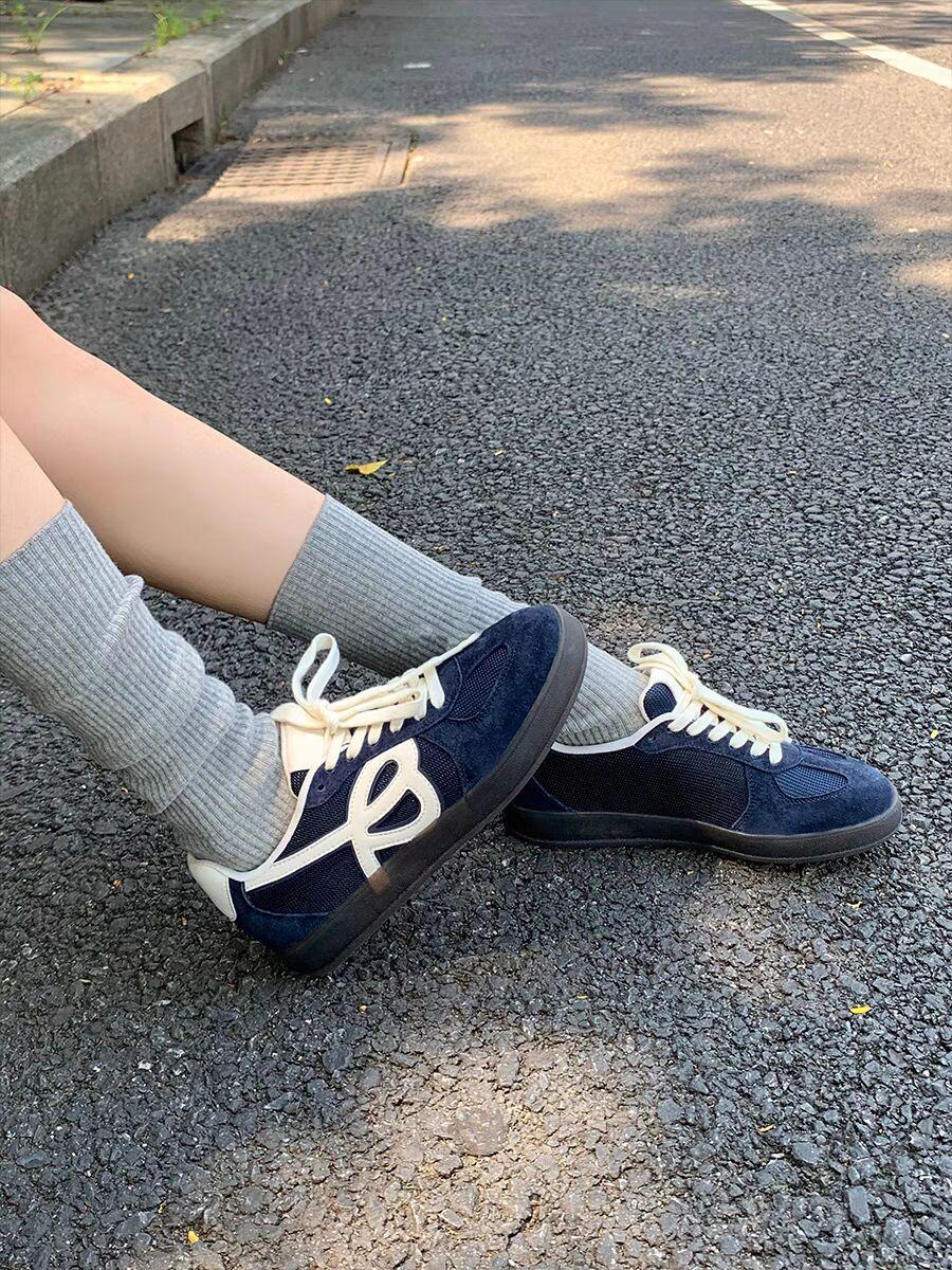 

Новые ретро расцветки, дышащие, с круглым носком, на шнуровке, на толстой подошве, увеличивающие рост, легкие женские туфли 40 синий