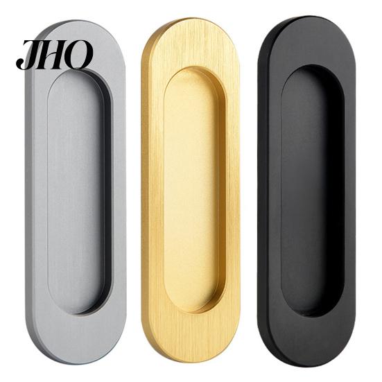 Stick-on Door Handle Self-Stick Oval Sliding Pull Aluminum Alloy Instant Self Adhesive Cabinet Barn Doors Windows Cabinets Hidden Recessed