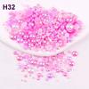 2mm-10mm Mixed Pearl & Resin AB Plated Half-Round ABS Imitation Pearl DIY Accessories
