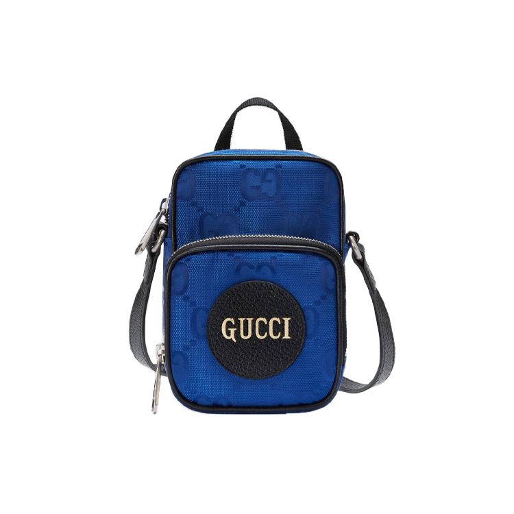 Gucci Off The Grid Serie Eco-Sostenibile Logo Nylon e Pelle Mini Borsa a Spalla Uomo Borsa a Spalla Blu 643882-H9HLN-4267