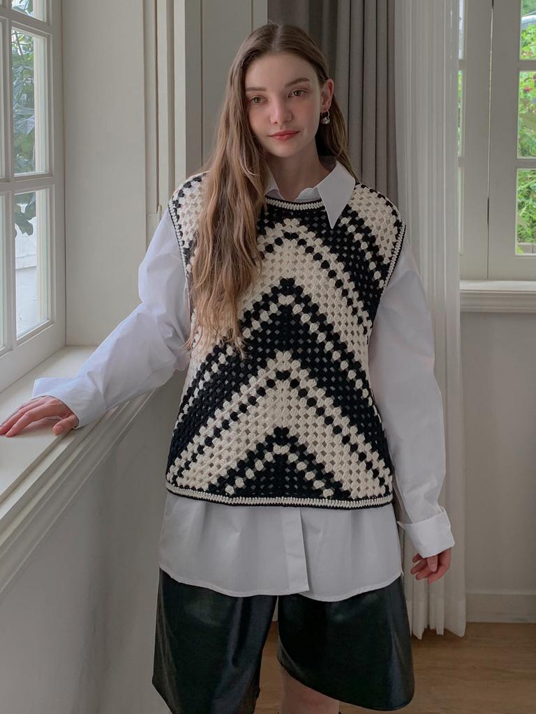 Baseukala Handmade Mix Patterned Knit Vest