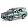 Miniaturen 1/32 Toyota Land Cruiser Legierung Off Road Diecast Modell Sound Licht Pull Back Spielzeug Schreibtisch Fahrzeugmodell Ornamente Geschenk