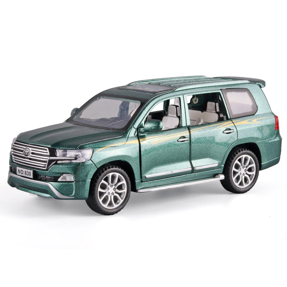 Miniaturen 1/32 Toyota Land Cruiser Legierung Off Road Diecast Modell Sound Licht Pull Back Spielzeug Schreibtisch Fahrzeugmodell Ornamente Geschenk