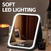 Rechargeable Foldable Makeup Mirror with Light and Leather Case