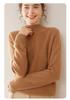 Women's Red Diamond Pattern Cashmere Sweater: Half-High Collar, Thickened, Plus Size, Loose, Warm, Autumn/Winter, Short Style.