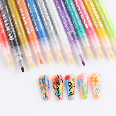 12 Stück Nagellackstifte, wasserdicht, glatte Zeichnung, DIY-Handwerk, 12 Farben, Nail Art, Zeichenmarker, Maniküre-Werkzeuge