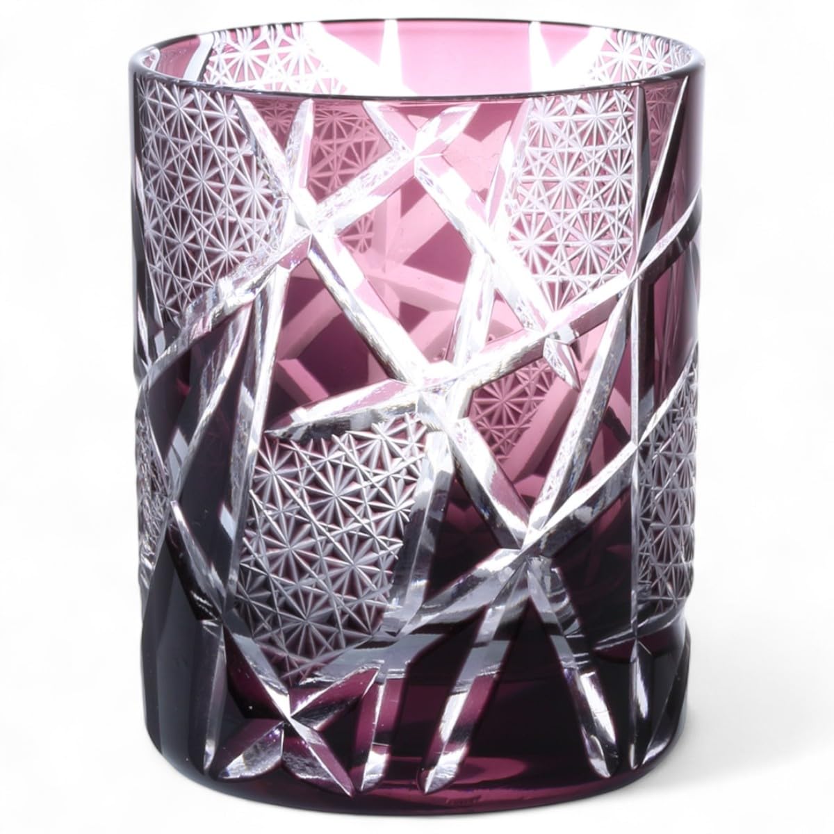 

Mizukage Kiriko Glass Rocks Ranbori Komon Bisho J-kitchens Cup, Glass, 70xH90mm, 210cc, (Small Pattern) Pearl, (Current Model)