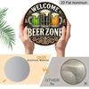 2D Flat Aluminum 7.87 Inch X 7.87 Inch Wall Hanging with Three Beers and Hops Design. Retro Beer Theme. Suitable for Bars, Living Rooms, Kitchens