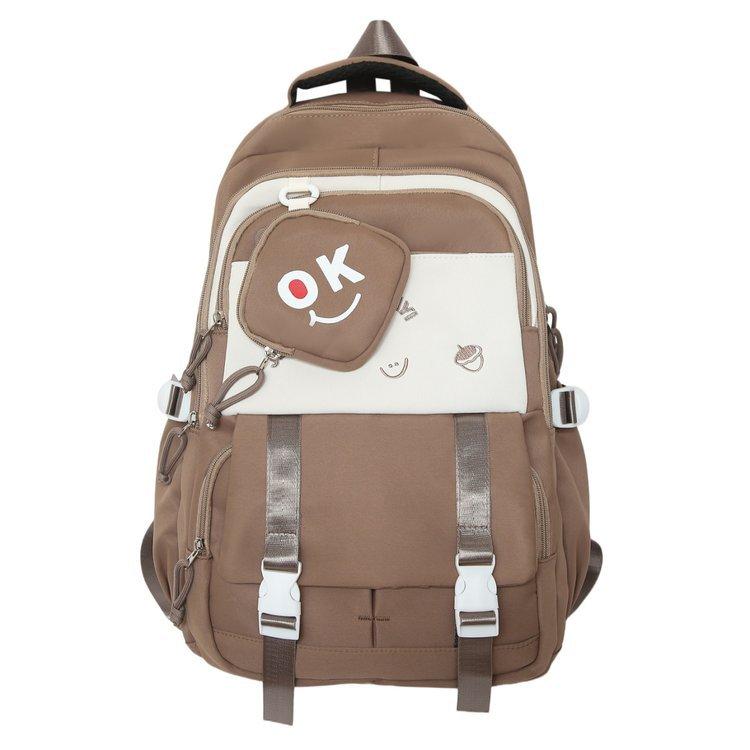 Schoolbag new high-value, light weight, cute, fashionable and versatile large-capacity schoolbag, junior high school and high school students backpack