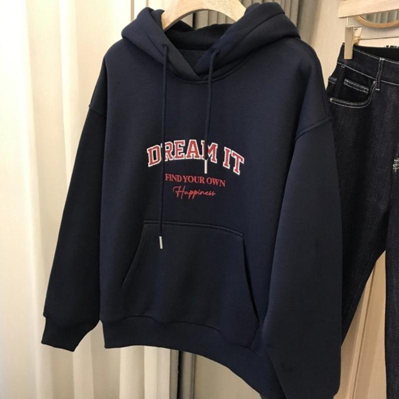 Sudadera con Forro Polar Unisex Streetwear con Capucha, Sudadera con Capucha Retro con Eslogan y Forro Polar, Capucha con Cordón y Bolsillo Canguro para Uso Diario y Capas