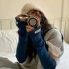 Solid Color Woolen Arm Gloves Hole Long Fingerless Sleeves Long Wrist Guard Warm Arm Covers  Girls