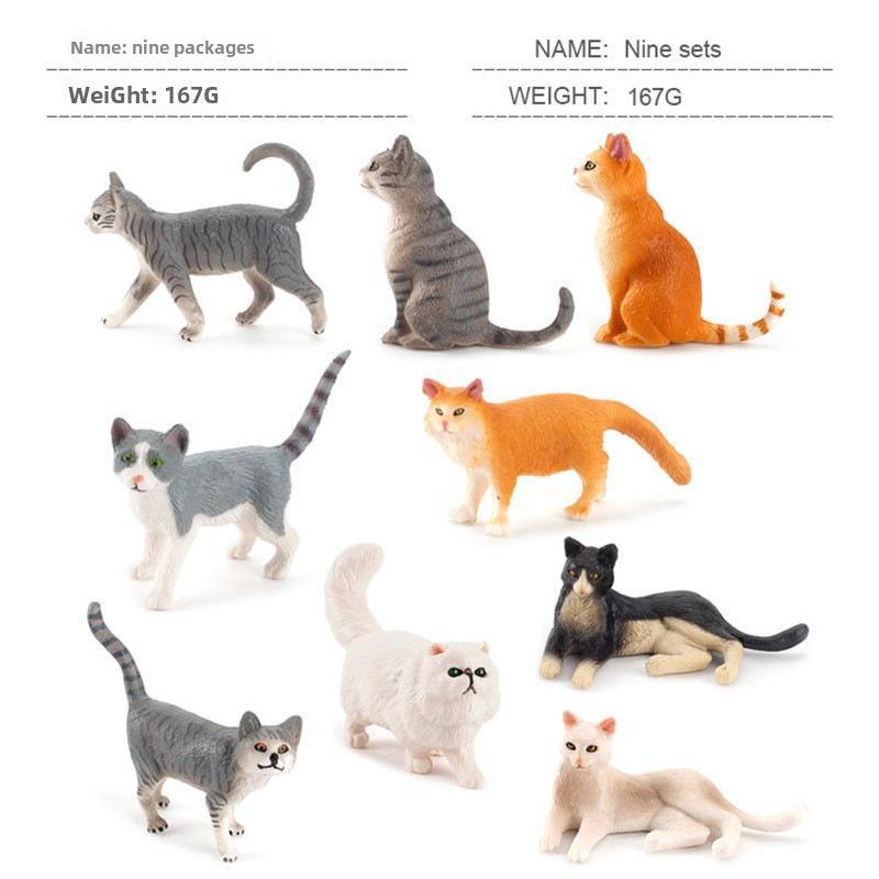 Set Jucării Pisoi Alb-Negru pentru Copii - Ornamente Model Pisică Rurală Chineză