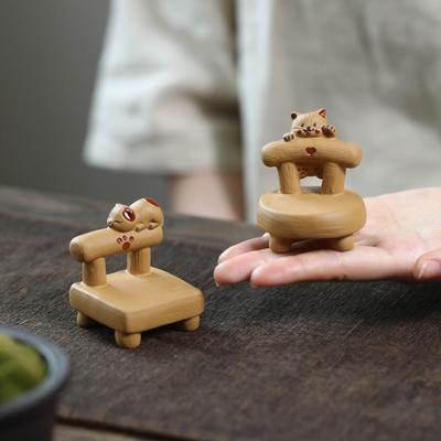 Yixing Purple Clay Tea Pet Creative Handmade Chair Model Ornaments Desktop Decors Crafts Chinese Zisha Tea Set Decoration