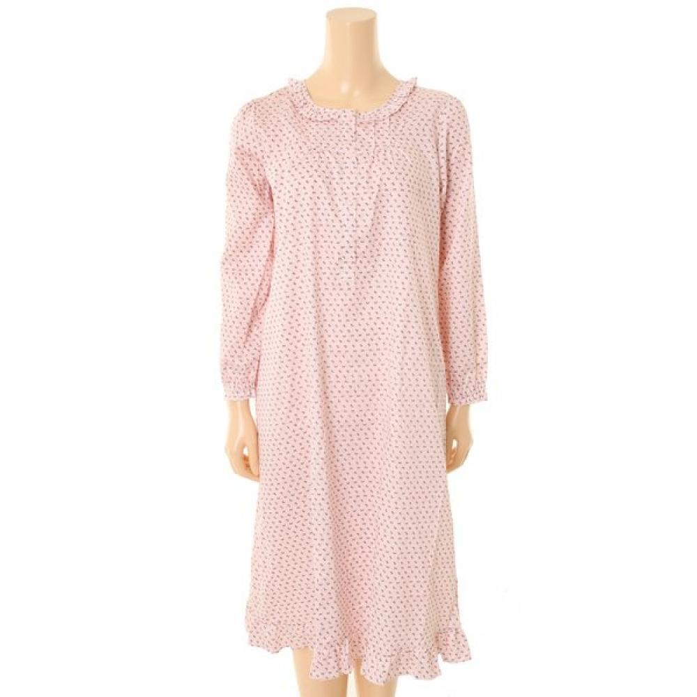 Wacoal Soft Silky Cotton 70 Count Ribbon Print Dress Wgn3190w Pink/85(55)