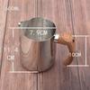 Milk Frothing Mug with Wooden Handle for Coffee Lovers