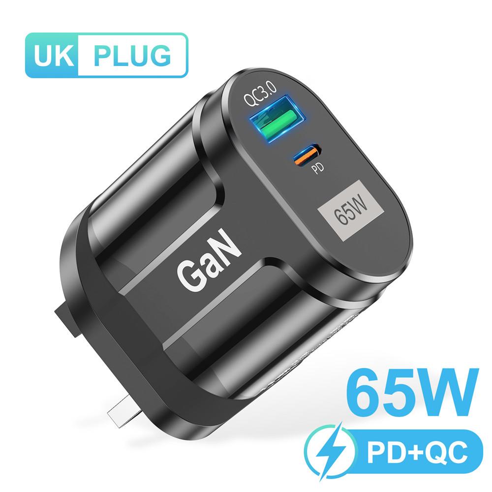 65W GaN USB Charger AU EU US UK Plug Fast Charging Tablet Laptop USB C Quick Charge QC 3.0 Mobile Phone Charger Travel