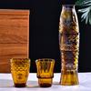Vintage Relief Koi Fish-shaped Water Glass Set 4 Pieces Of Household Living Room Beverage Glass Set Whiskey Glass Red Wine Glass