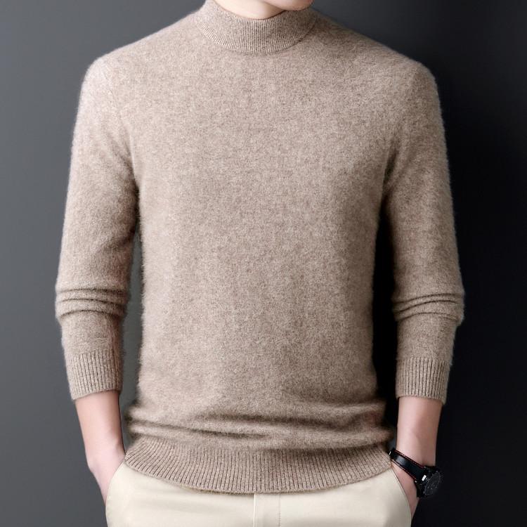 Men s 2025 Autumn/Winter Thick Base Layer Sweater - Casual Long Sleeve Warm Knitwear 3XL
