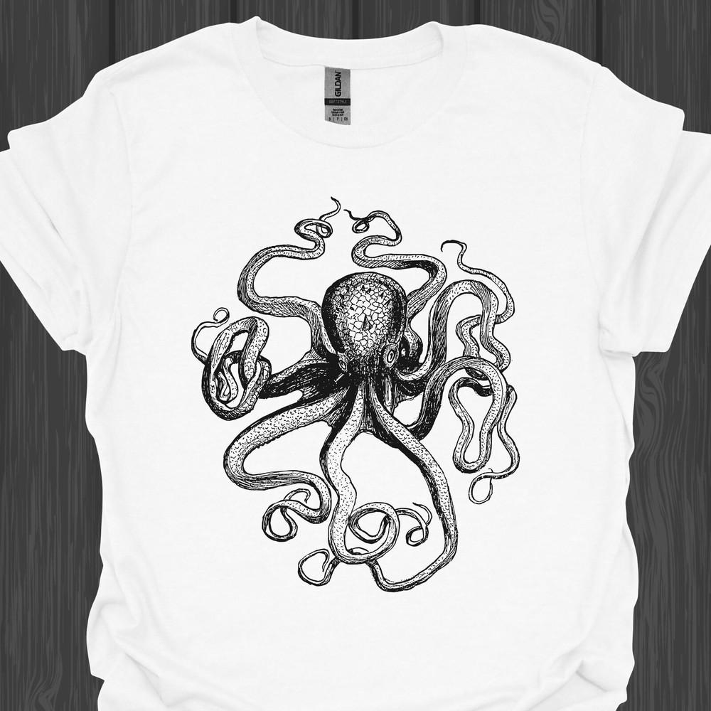 Vintage Kraken T-Shirt  Retro Octopus Design Shirt  Maritime Gift Idea for Nauti Unisex T-Shirt L