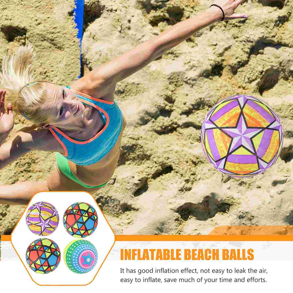 4 Pcs Beach Ball Bulk Toys Kids Inflatable Volleyball Set Inflatable Pool Toys Pvc Summer Water Game Child