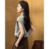 Demana Women's Urban Retro Striped Pure Cotton Lapel Short Sleeve Shirt