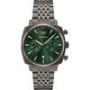 Green Dial Grey Stainless Steel Men's Quartz Chronograph Watch AR11689