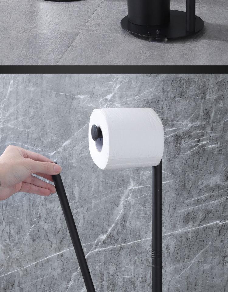 Cross-Border Vertical Bathroom Toilet Paper & Brush Holder - Multifunctional Floor-Standing Roll Organizer