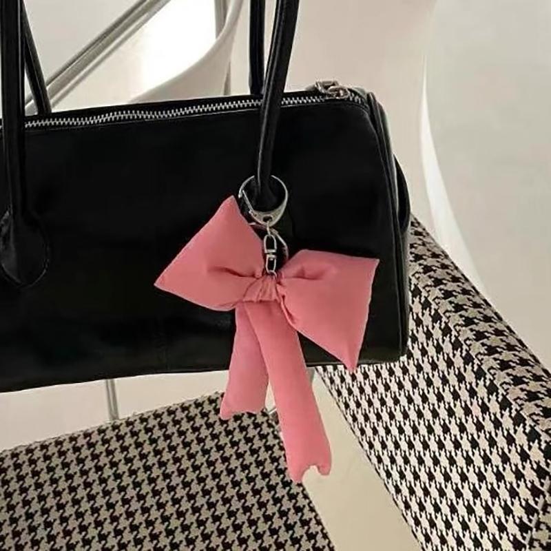 Chaveiro Tendência Y2K com Laço 3D Porta-Chaves Doce de Laço Para Meninas Pingente de Bolsa da Moda Decoração para Pendurar em Mochila Presentes para Casais