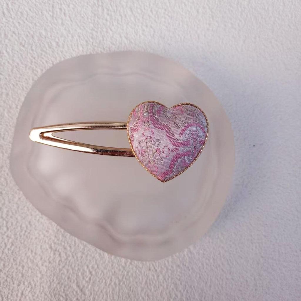 Handgefertigte chinesische bestickte Haarnadel - Brokat-Entenschnabel-Klammer