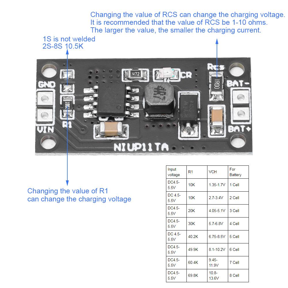 2Pcs Charging Module 1-8 Cell Nickel-Cadmium Nickel-Metal Hydride Battery Charger Electronic Components 4S 1 Cell