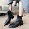 6810-1 French Pointed Short Boots Women's 2025 New Autumn and Winter Single Boots Fashion Thick Heel Thin Boots Martin Boots
