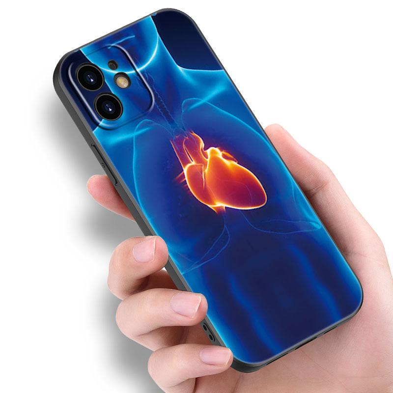 Medizinische Menschliche Organe Gehirn Meridian Niere Hohe Fall Für Apple iPhone 14 13 12 Mini 11 Pro Max 7 8 XR X XS 7 8 Plus SE 2020 2022