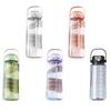 2000ML Large Capacity Plastic Water Bottle With Straw Scale Student Heat Resistant Summer Sports Cup