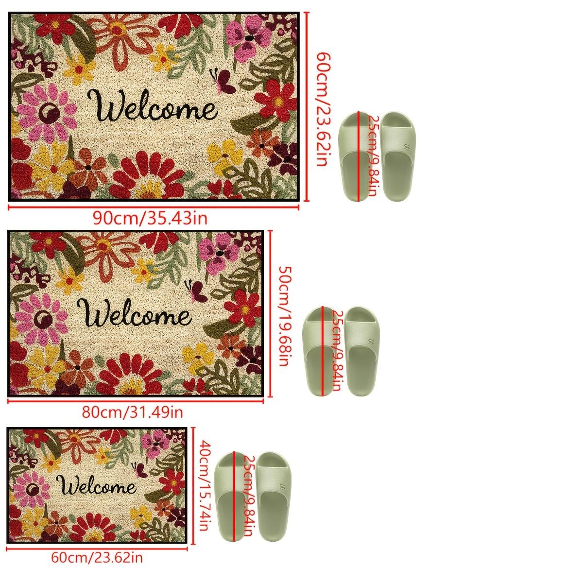 

Garden Style Beautiful Flower Carpet Doormat Welcome Mat Easy Clean Living Room Carpet Rug for Bedroom Home Decoration 40X60CM (1.3X2FT
