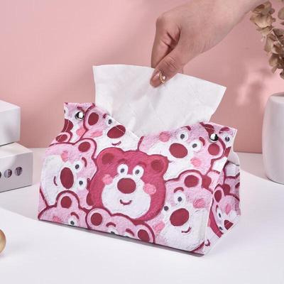 Cute Cartoon Strawberry Bear Tissue Box